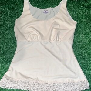 SPANX Hide & Sleek Camisole Lace Trim Shapewear Tank Top Ivory X-Large